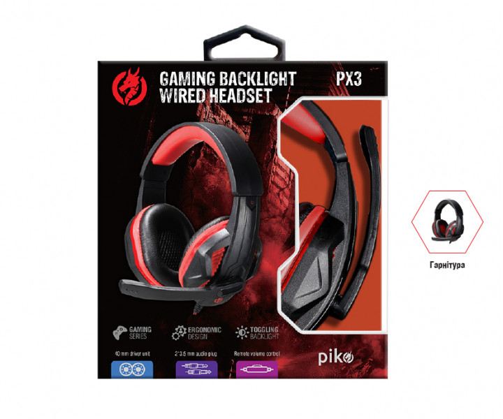 Гарнитура игровая Piko PX3 (черный)